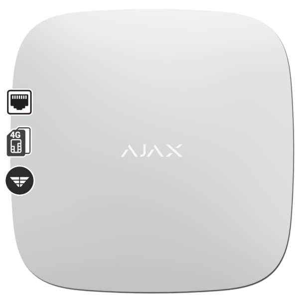 AJAX - HUB 2 (4G) WHITE Ασύρματη κεντρική μονάδα με διασύνδεση GSM/GPRS (Dual Micro SIM 2G/3G/LTE) και Ethernet.