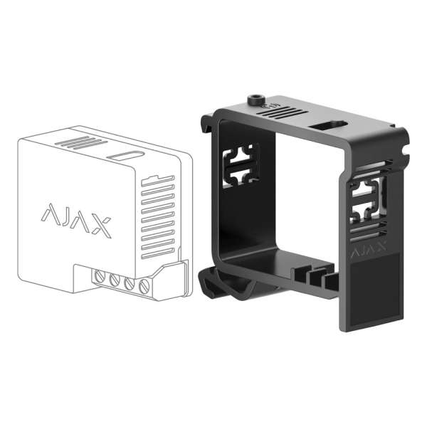 AJAX - DIN HOLDER BLACK Βάση στήριξης Relay ή Wall Switch για τοποθέτηση σε ράγα.