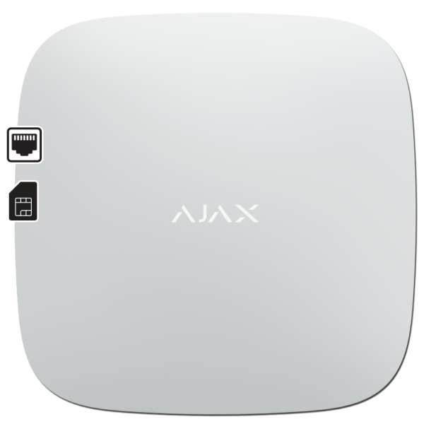 AJAX - HUB WHITE Ασύρματη κεντρική μονάδα GSM/GPRS και Ethernet , σε λευκό χρώμα.