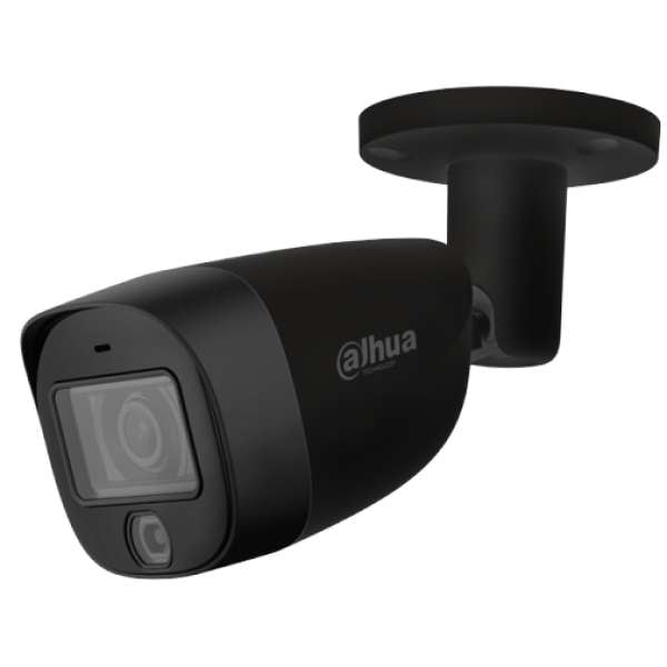 DAHUA - HAC-HFW1200CM-IL-A-0280B-S6-BLACK Smart Dual Light Aναλογική κάμερα 2MP με υπέρυθρα 20m και Led φωτισμό 20m. Μαύρο χρώμα.