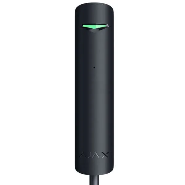 AJAX SYSTEMS - GLASS PROTECT FIBRA BLACK Ενσύρματος ανιχνευτής θραύσης κρυστάλλων FIBRA, σε μαύρο χρώμα.