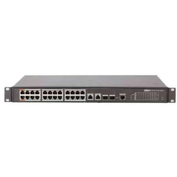DAHUA - PFS4226-24ET-360-V3 Switch με 24 θύρες PoE, 2 θύρες uplink 1000Mbps και 2 θύρες SFP. (Managed)
