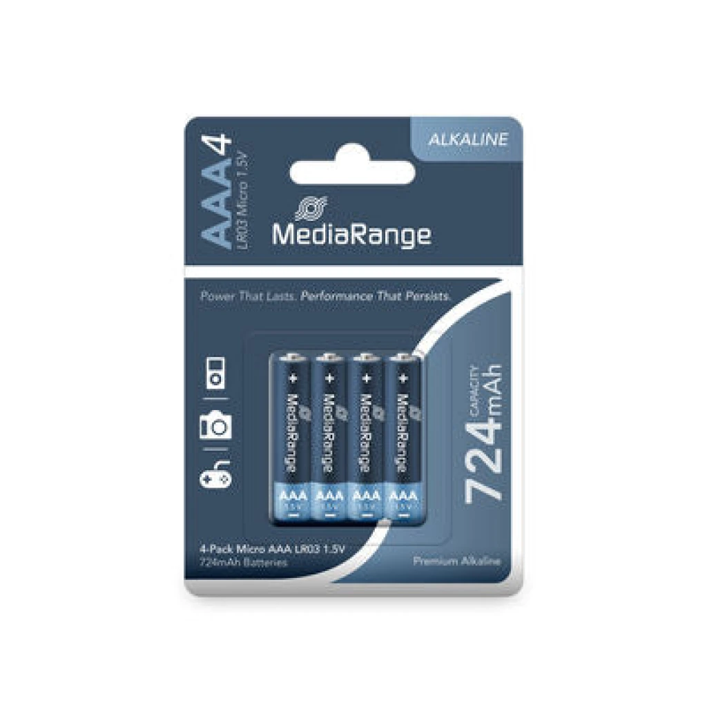 Αλκαλική Μπαταρία MediaRange Premium AAA 1.5V (LR3) (4 Pack) (MRBAT101)