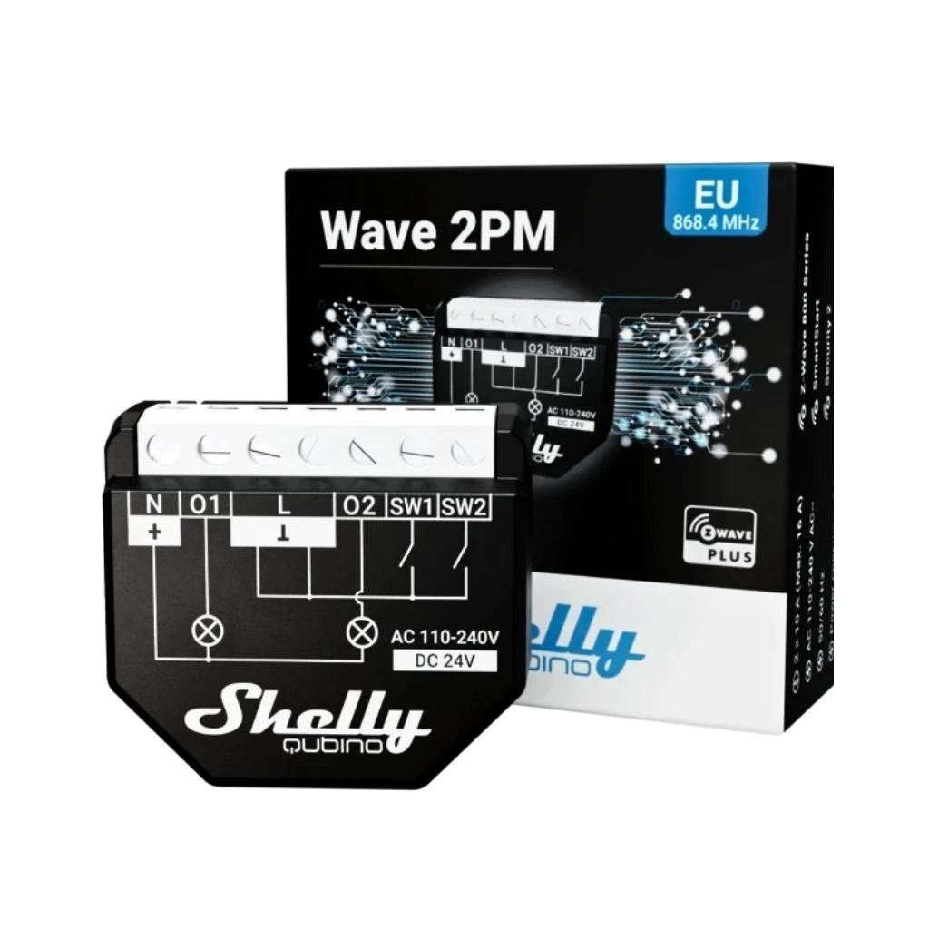 Shelly Qubino Wave 2PM - Έξυπνος διακόπτης Z-Wave™