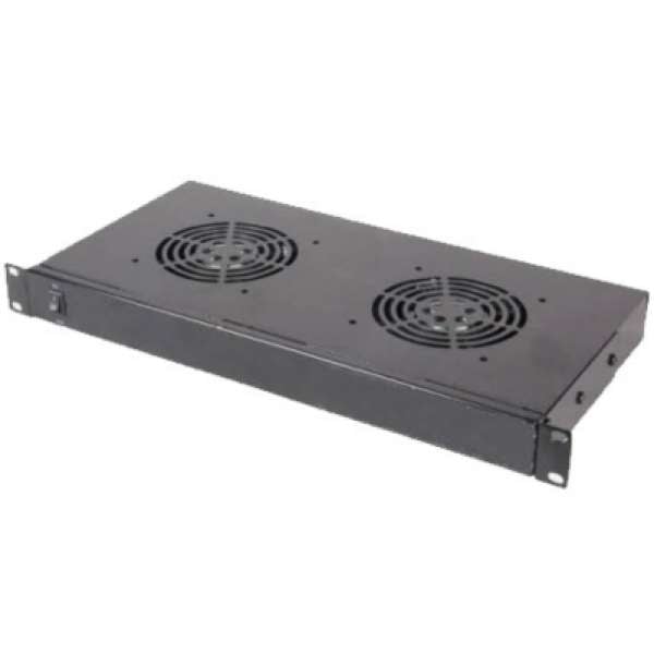 SAFEWELL - DST SWFANSHELF2 Ράφι 2 ανεμιστήρων 1U με ενσωματωμένο καλώδιο 1,90m.
