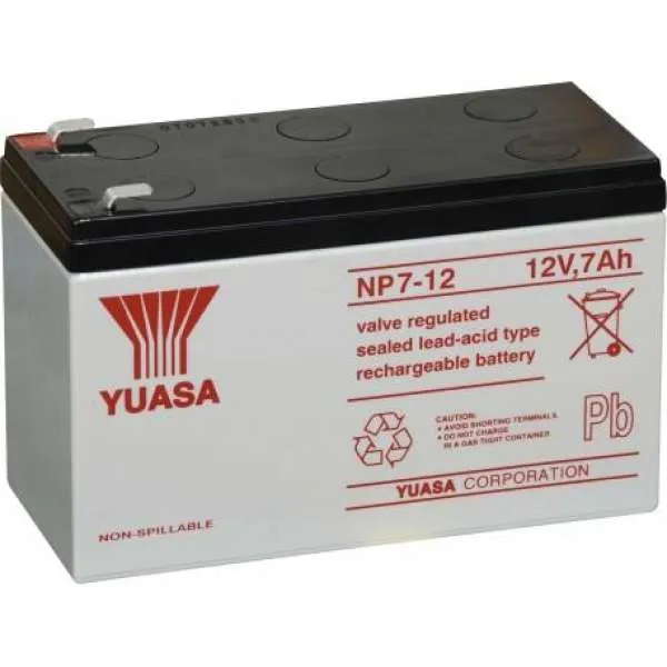 YUASA - BATTERY 12V 7AH Επαναφορτιζόμενη μπαταρία 12V / 7Ah.