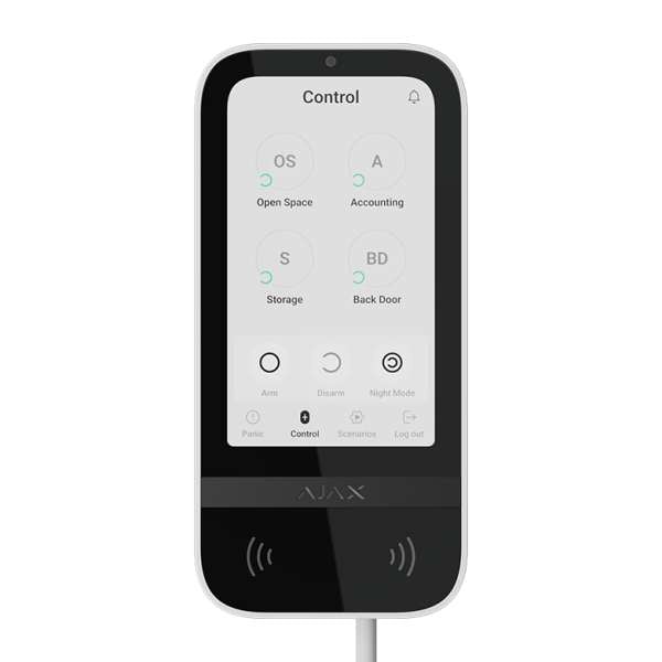 AJAX - KEYPAD TOUCHSCREEN WHITE FIBRA Ενσύρματο πληκτρολόγιο Fibra με οθόνη αφής 5'' (inch), σε λευκό χρώμα.
