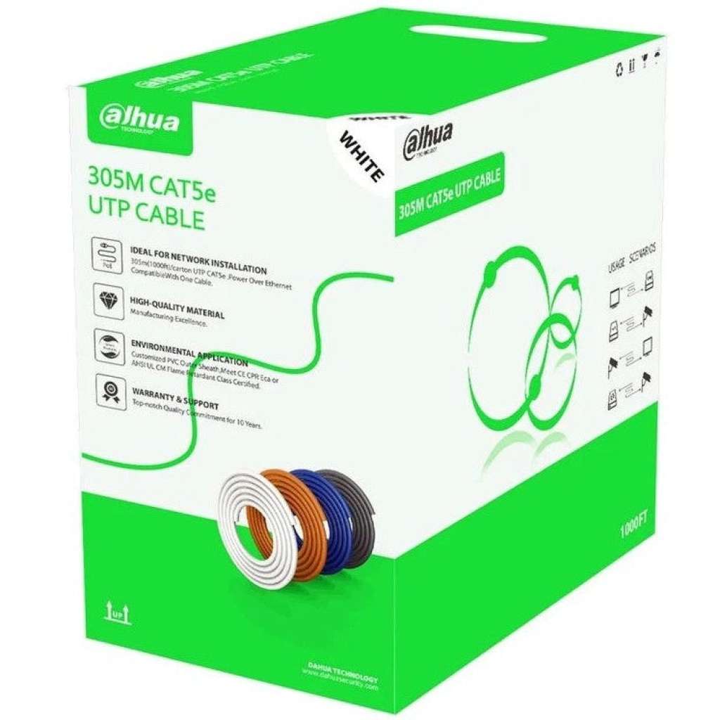 DAHUA - PFM922I-5EUN-C Καλώδιο UTP Cat5E, 305 μέτρων, λευκού χρώματος.