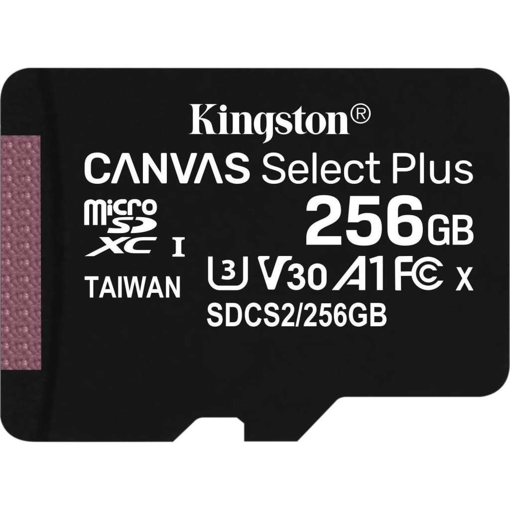KINGSTON - MicroSD SDCS2 256GB Κάρτα μνήμης microSD 256GB για αποθήκευση της καταγραφής σε IP κάμερες.