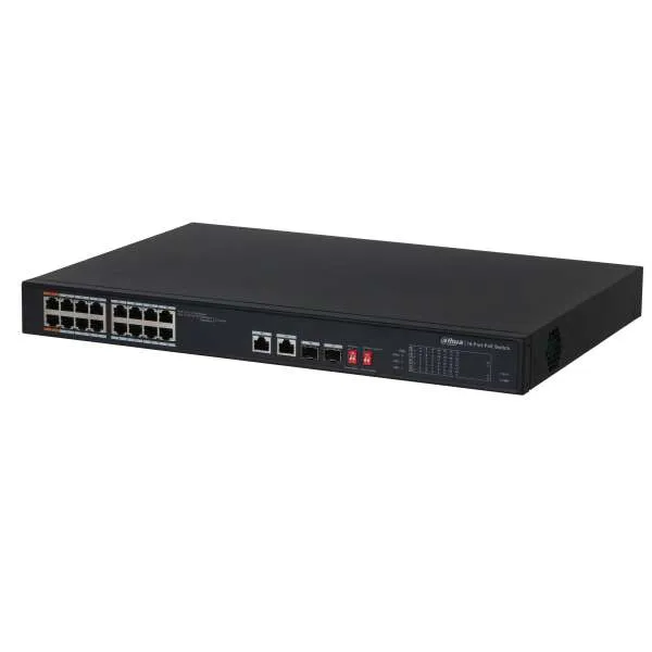 DAHUA - S3218-16ET-135 Switch με 16 θύρες PoE, 2 θύρες uplink 1000Mbps και 2 θύρες SFP. Τροφοδοσία 135W.