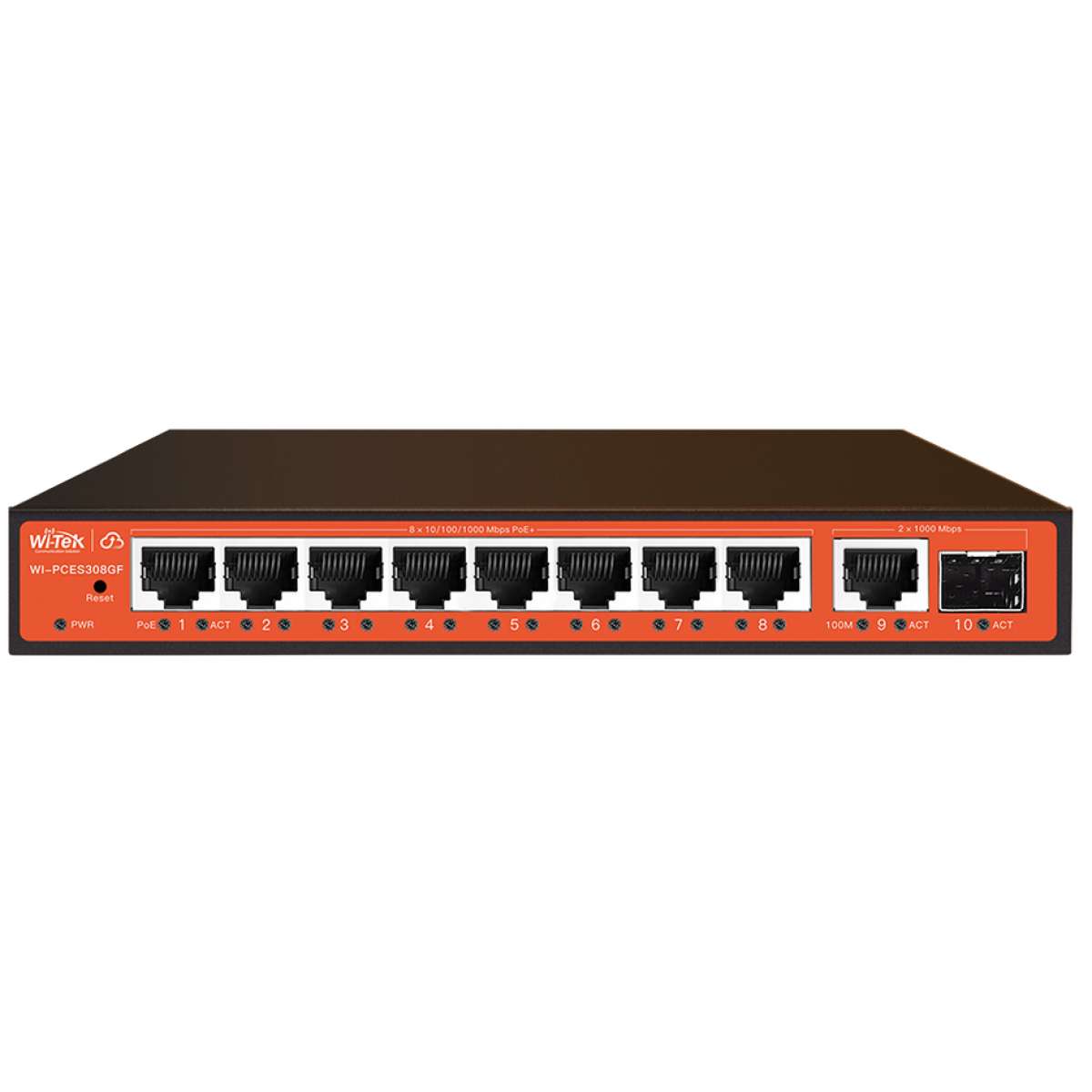 WI-TEK - WI-PCES308GF Cloud Managed switch με 8 θύρες PoE 1000Μbps με 1 θύρα SFP 1000Mbps. Aπομακρυσμένη διαχείριση μέσω κινητού. Tροφοδοσία 65W.