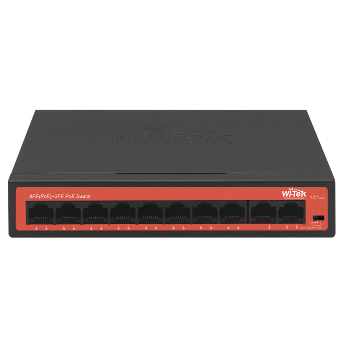 WI-TEK - WI-PS210H Switch με 8 θύρες PoE (250 μέτρα) και 2 θύρες uplink. Λειτουργία VLAN. Τροφοδοσία 65W