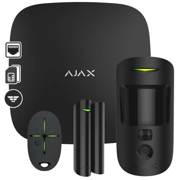 AJAX - STARTER KIT CAM BLACK Σετ κεντρικής μονάδας με ανιχνευτή με κάμερα.
