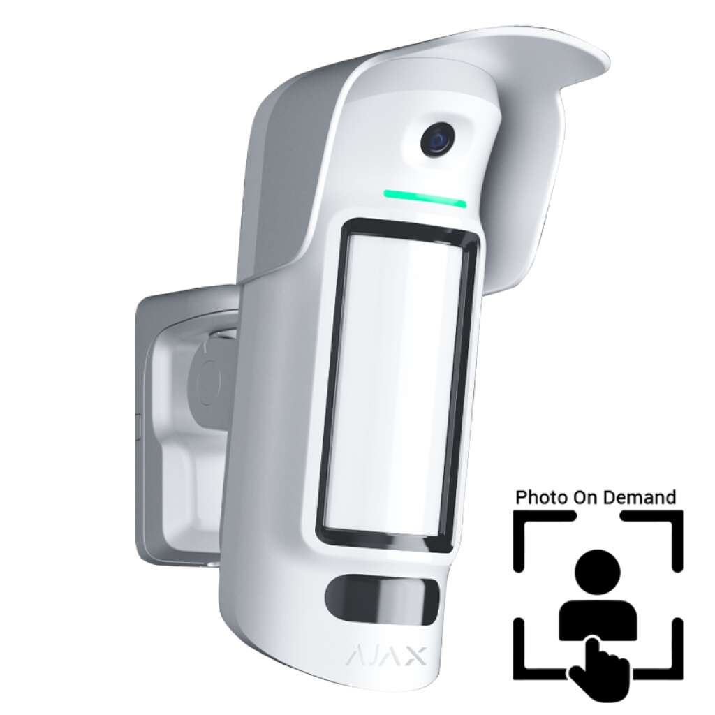 AJAX - MOTION CAM OUTDOOR HIGHMOUNT (PhOD) Ασύρματος ανιχνευτής κίνησης εξωτερικού χώρου PIR & Antimasking με ενσωματωμένη κάμερα για οπτική επιβεβαίωση συναγερμού και φωτογραφίες κατ' επιλογή, Photo on Demand (PhOD). Ύψος τοποθέτησης 2 έως 4 μέτρα.