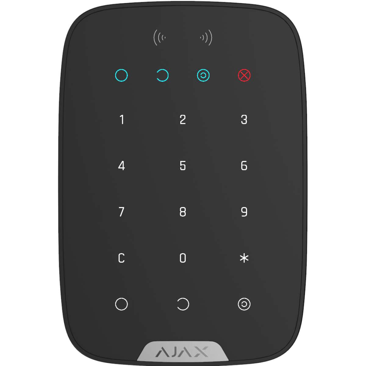 AJAX - KEYPAD PLUS BLACK Ασύρματο πληκτρολόγιο αφής με ενσωματωμένο Proximity Reader, σε μαύρο χρώμα.