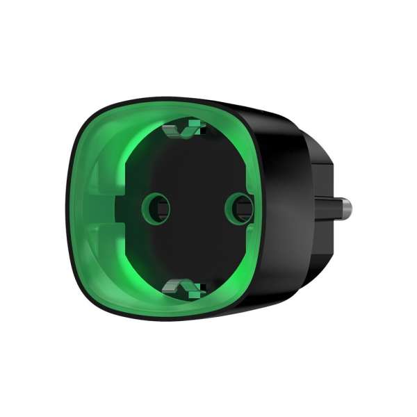 AJAX - SOCKET BLACK Ασύρματη έξυπνη πρίζα με παρακολούθηση ενέργειας, σε μαύρο χρώμα.