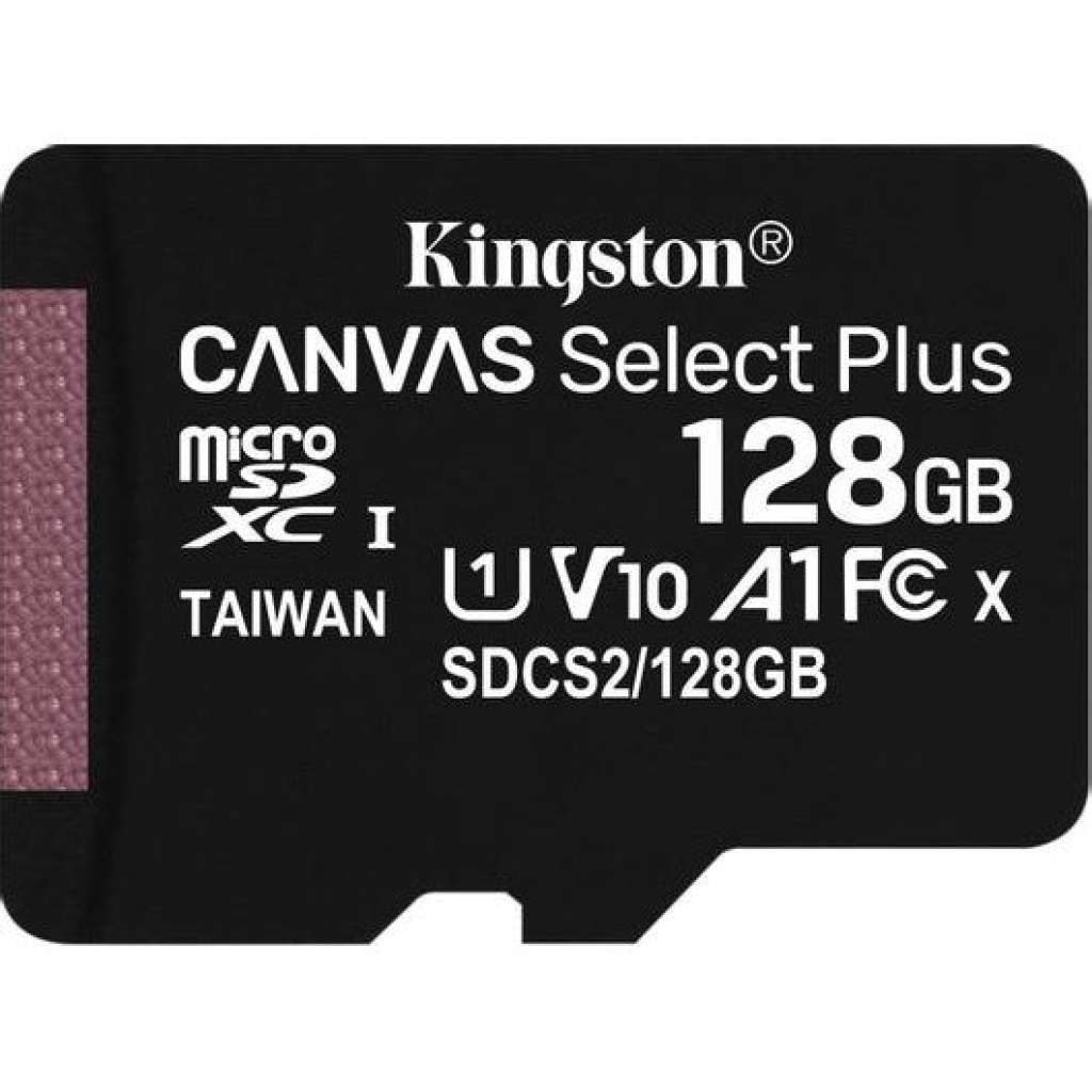 KINGSTON - MicroSD SDCS2 128GB Κάρτα μνήμης microSD 128GB για αποθήκευση της καταγραφής σε IP κάμερες.