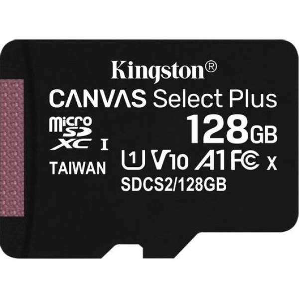 KINGSTON - MicroSD SDCS2 128GB Κάρτα μνήμης microSD 128GB για αποθήκευση της καταγραφής σε IP κάμερες.