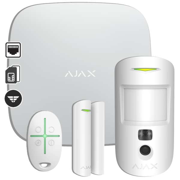 AJAX - STARTER KIT CAM WHITE Σετ κεντρικής μονάδας με ανιχνευτή με κάμερα.