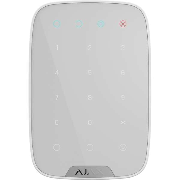 AJAX - KEYPAD WHITE Ασύρματο πληκτρολόγιο αφής, σε λευκό χρώμα.