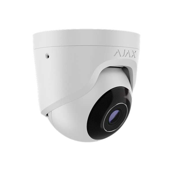 AJAX - TURRETCAM (5 MP/2.8mm) WHITE Ενσύρματη IP Turret κάμερα ανάλυσης 5MP (2800 x 1620px), με γωνία θέασης 100° - 110° και ενσωματωμένο μικρόφωνο, σε λευκό χρώμα.