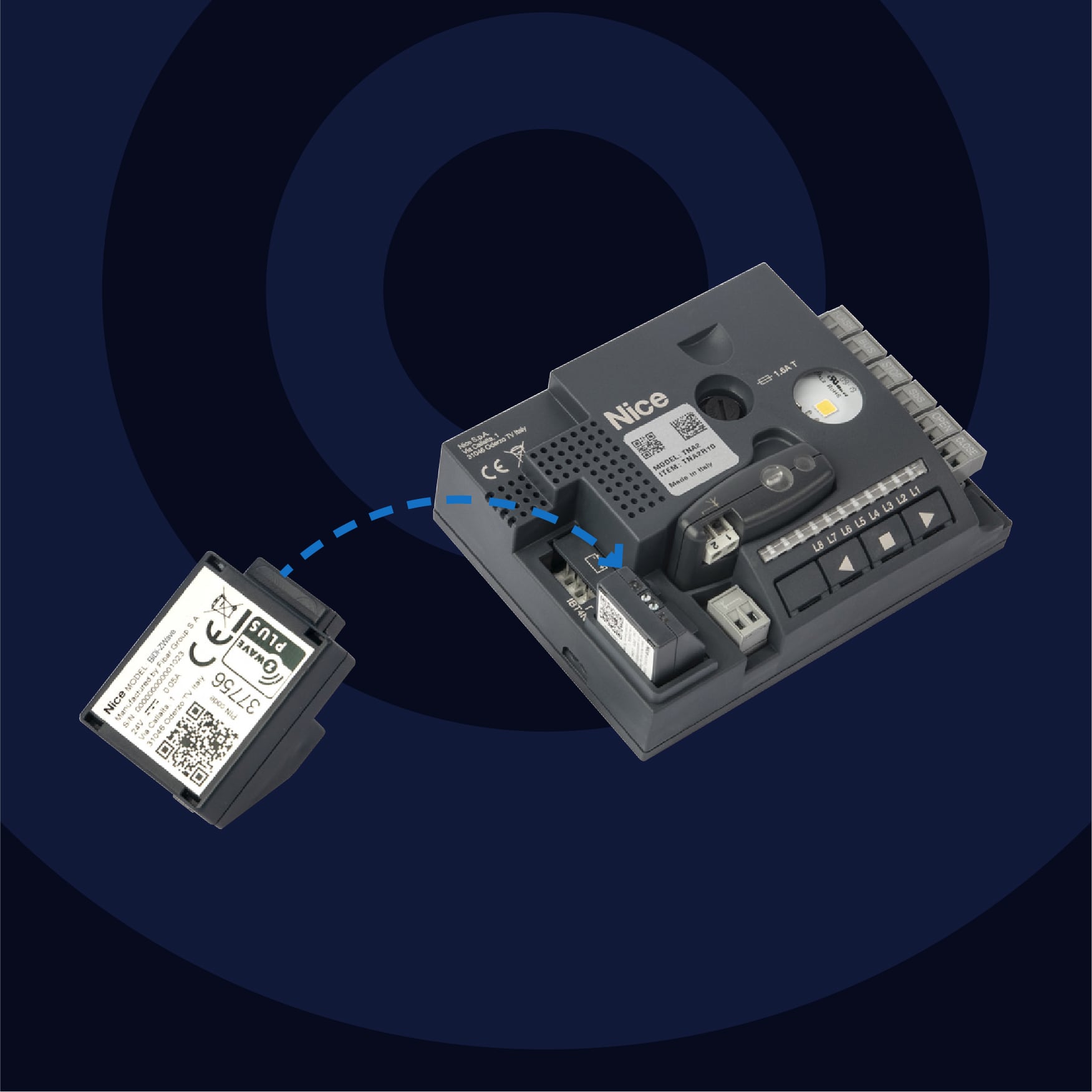 Nice BIDI-ZWAVE – Κουμπωτός δέκτης Z-Wave για μοτερ Nice Nice BIDI-ZWAVE - Κουμπωτός δέκτης Z-Wave για μοτερ Nice