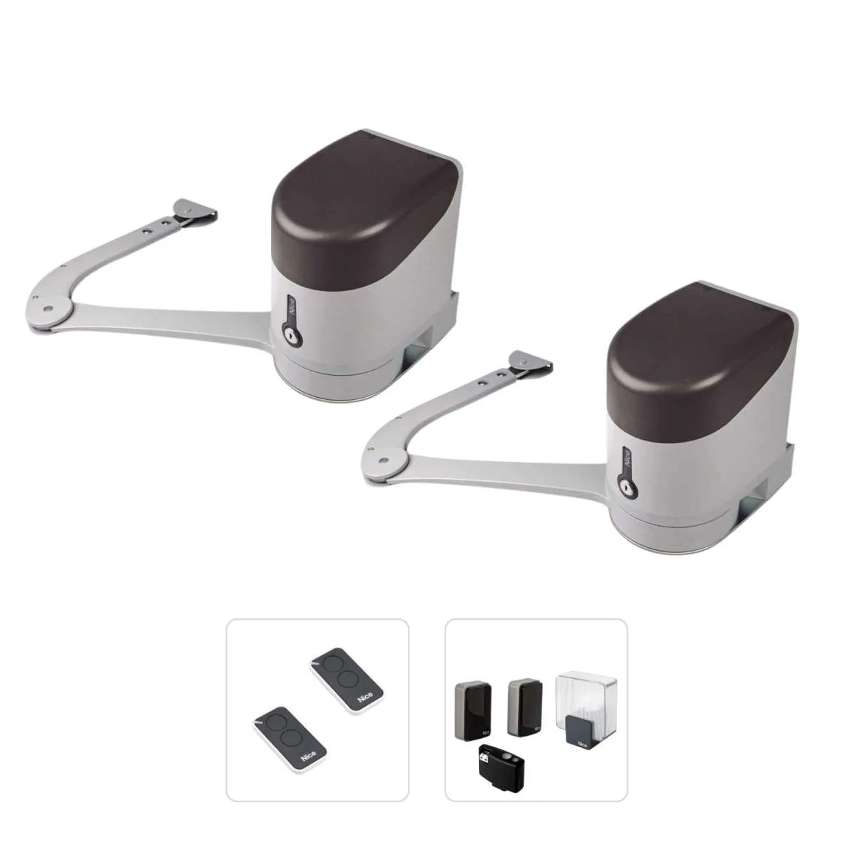 Nice HYKE (Premium Διπλό Kit) - Σετ μηχανισμών 24V για ανοιγόμενες αυλόπορτες έως 3,5 μέτρα και 300kg