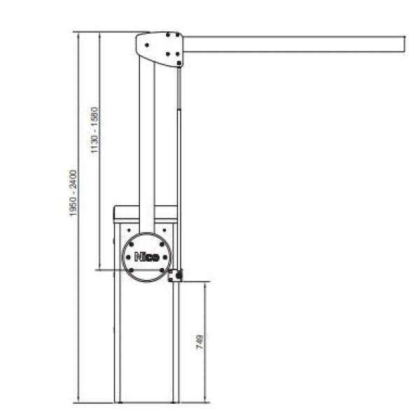 Nice XBA11 - 90° αρθωτή σύνδεση για μπάρες