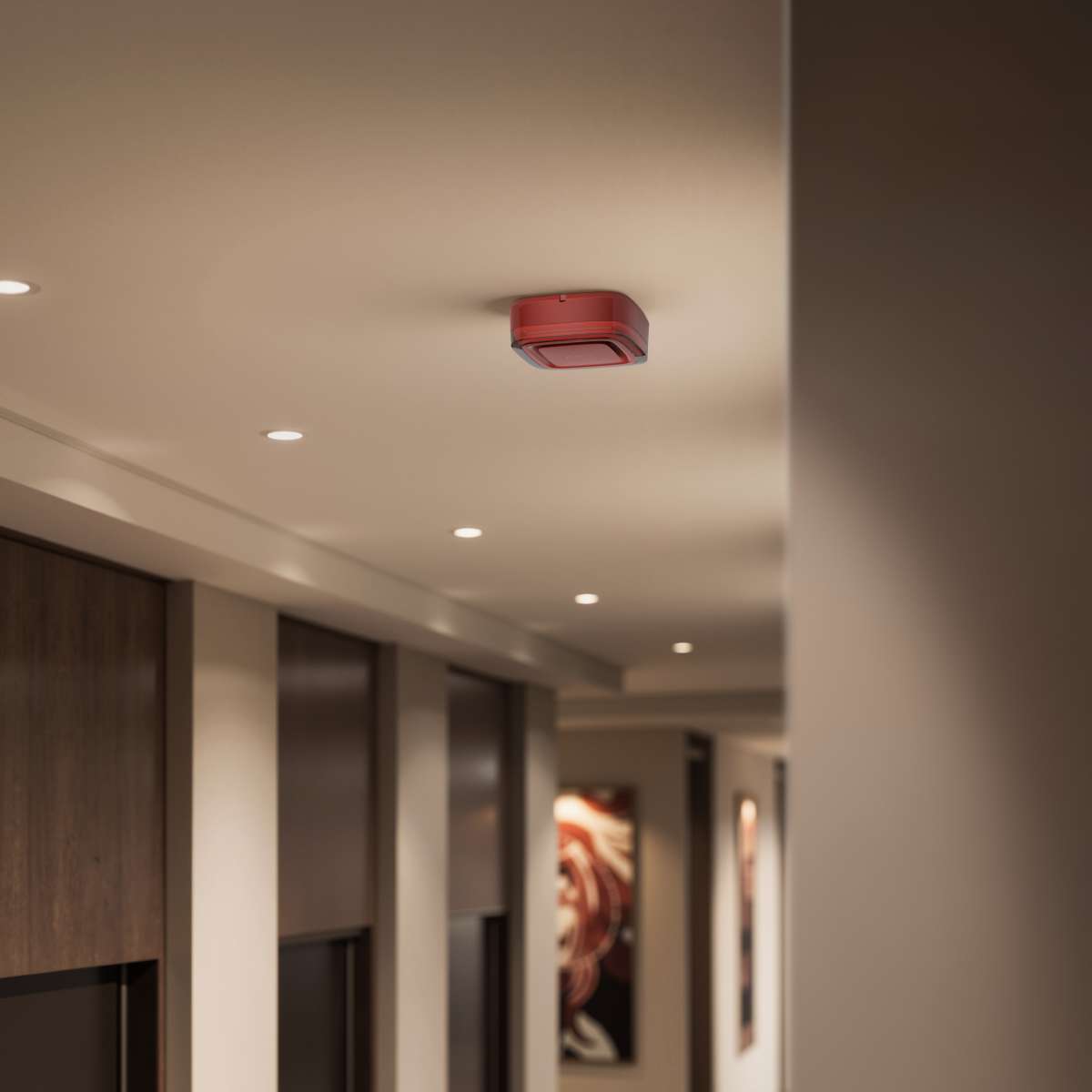 Lifestyle Ajax EN54 FireProtect (Sounder VAD) Jeweller hotel corridor red