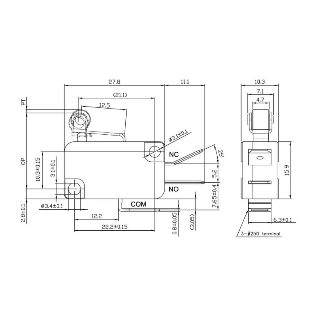 MICRO SWITCH ΛΑΜΑΚΙ & ΡΟΔΑΚΙ VM 05S 05C0 Z ZPY 2