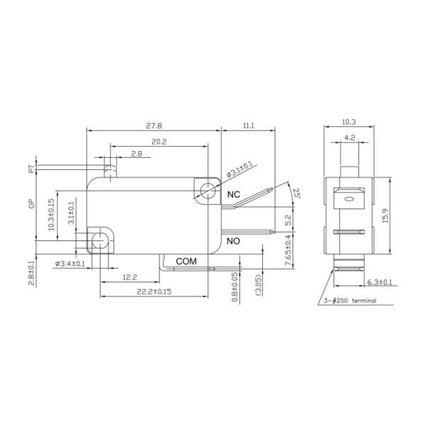 MICRO SWITCH BUTTON VM 05S 00C0 Z ZPY 2